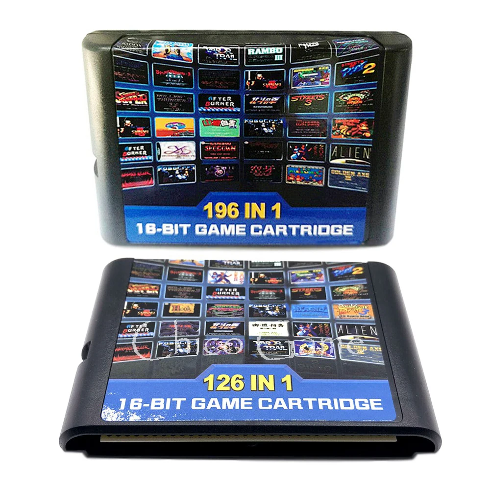 126 в 1 196 Горячая игра коллекция картридж для 16 бит sega Megadrive Genesis игровая