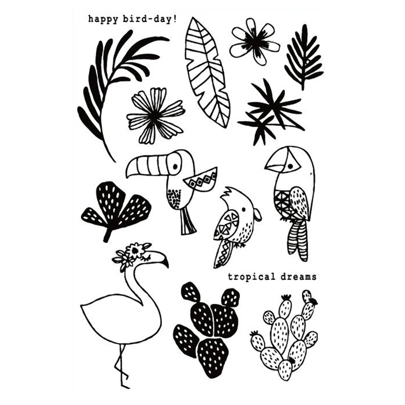 

Tropical Vibes Transparent Clear Silicone Stamp/Seal for DIY scrapbooking/photo album Decorative clear stamp