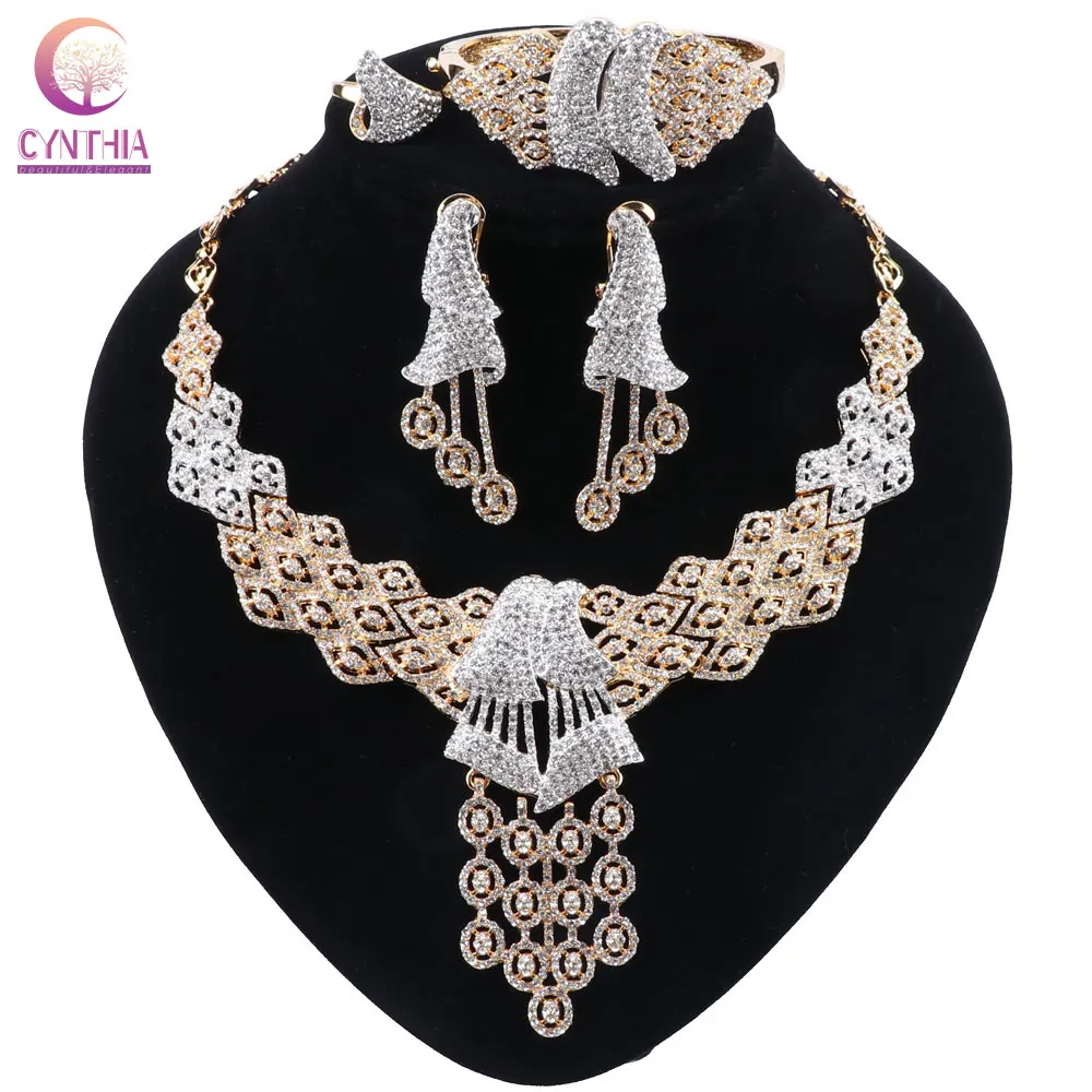 CYNTHIA лучшее качество модный Свадебный комплект ювелирных изделий для женщин