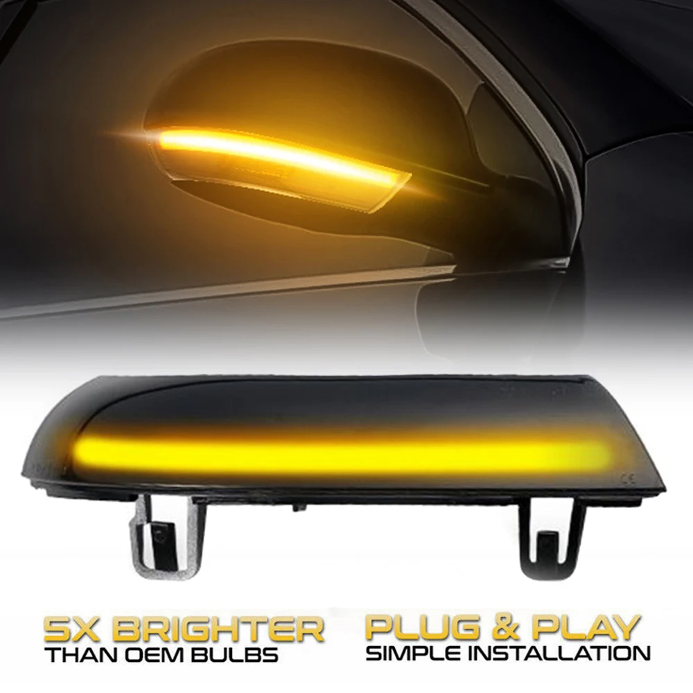 

Pair LED Side Wing Rearview Mirror Dynamic Indicator Blinker Flowing Turn Signal Light for VW Passat B5.5 B6 GOLF 5 MK5 Jetta