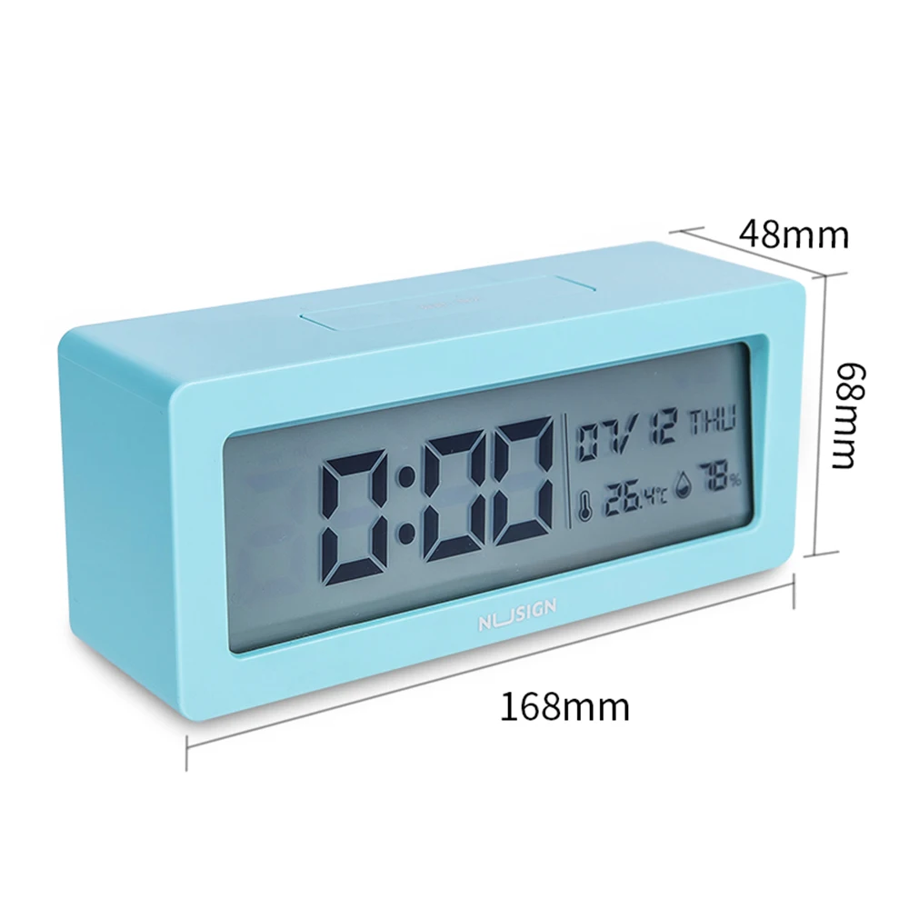 nusign candy color smart alarm clock electronic smart lcd digital display office desktop for home school office alarm clock free global shipping