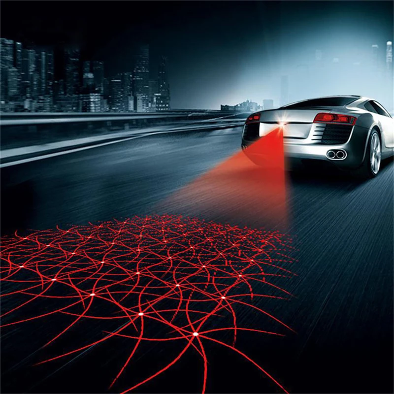 

1pc Anti Collision Car Laser Fog Light Rear-end Tail Led Lamp Auto Brake Parking Signal Indicators Rearing Warning Light
