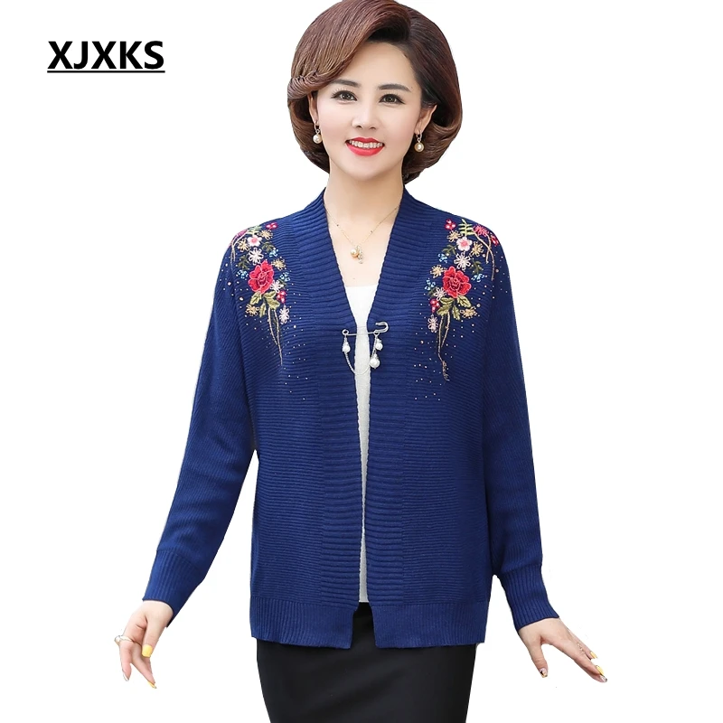 Женский свитер XJXKS осенне зимний вязаный кардиган нового размера плюс с длинным