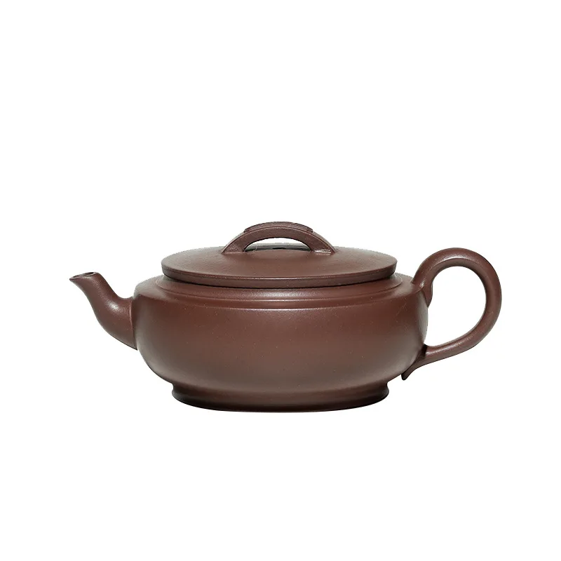 

Yixing purple clay teapot special price old Purple mud flat jade household Kung Fu tea pot tea set