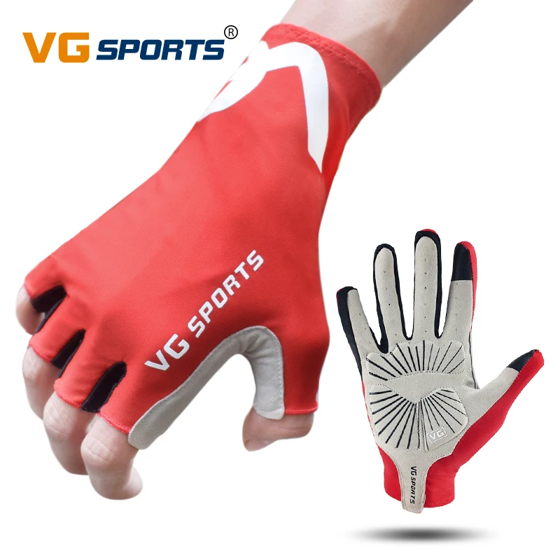 Спортивные велосипедные перчатки VG Нескользящие Митенки на полпальца гелевые