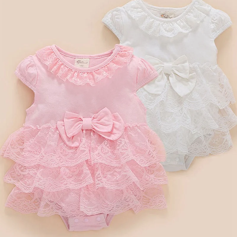 Новорожденных летнее платье покроя &quotпокроя принцесса&quot с юбкой Кружевной