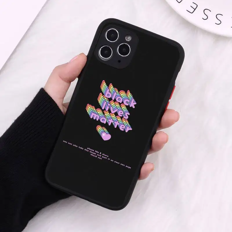 

Black Lives Matter Phone Case Matte Transparent for iPhone 7 8 11 12 s mini pro X XS XR MAX Plus cover funda