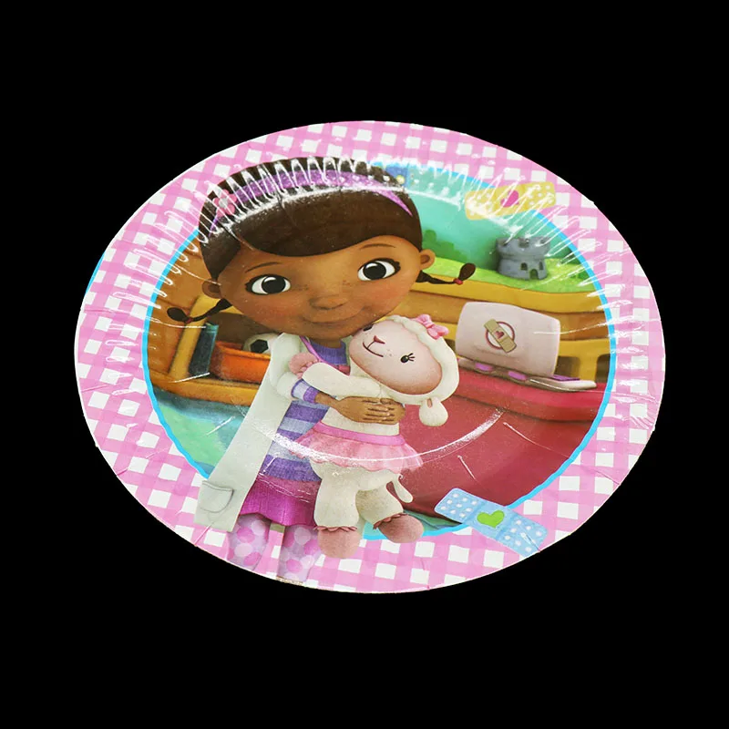 61 шт./лот Doc McStuffins одноразовая посуда McStuffins тарелки салфетки для стаканчиков скатерти McStuffins украшения на день рождения