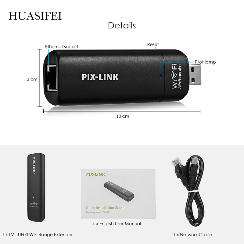 Беспроводной USB универсальный адаптер 300 м для смарт-ТВ Wi-Fi ТВ-стики Ethernet сетевой