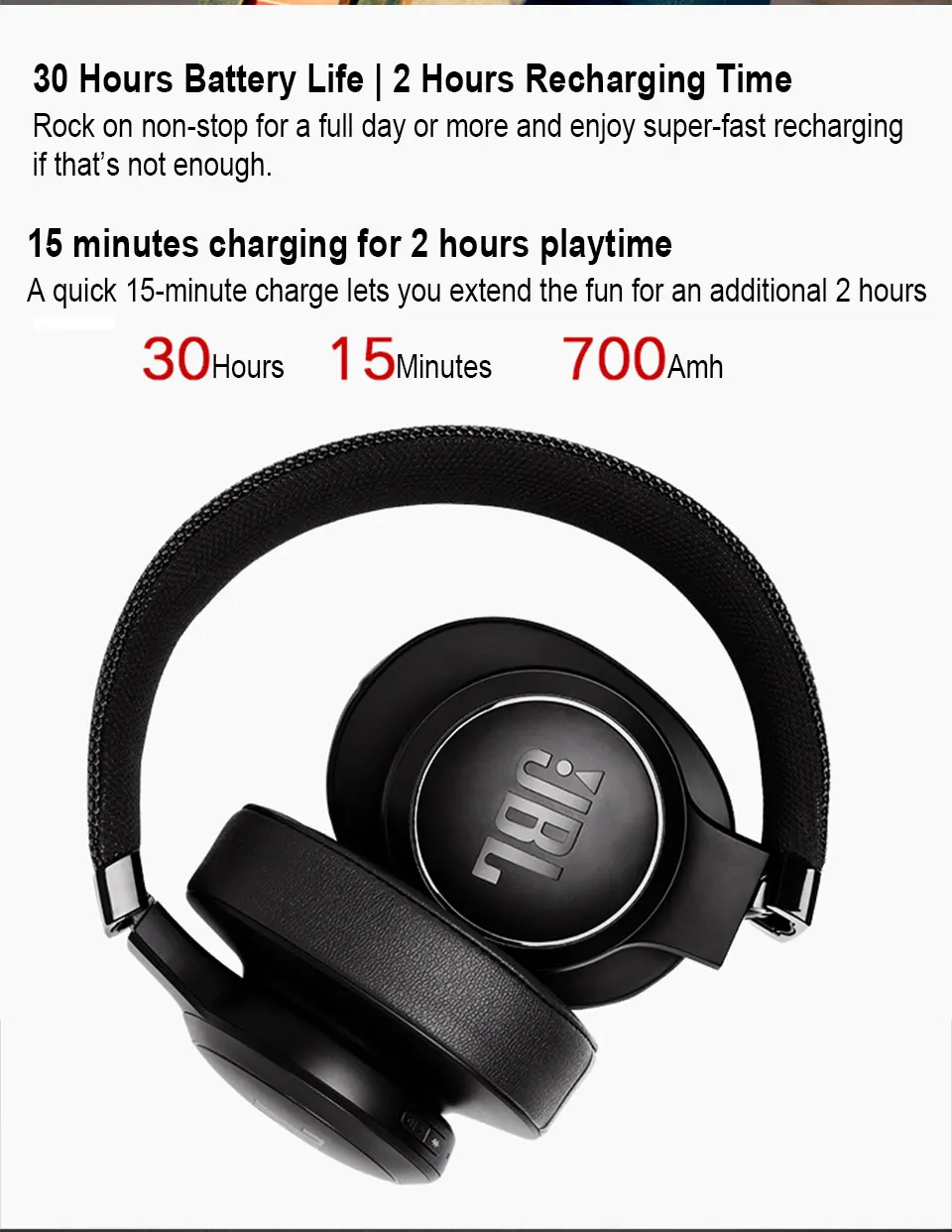 JBL Live 500BT беспроводные, с функцией Bluetooth наушники AI голосовой помощник Спортивная гарнитура 30 часов музыка Многоточечное соединение