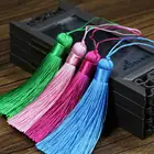 8 + 8 см шелковая кисточка, бахрома для женщин, DIY Висячие серьги, ювелирные изделия, китайский узел, веер, сумка, аксессуары