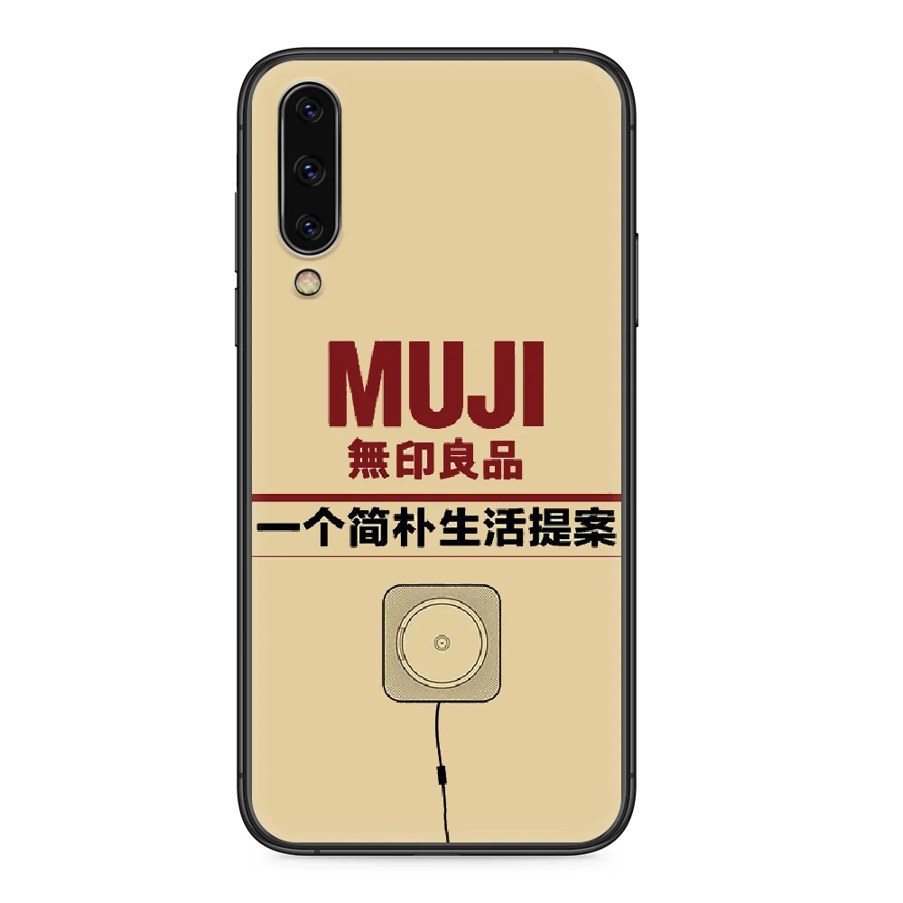 

MUJI Japanese Fashion Brand Phone case For Samsung Galaxy A 3 5 7 8 10 20 20E 21S 30 30S 40 50 51 70 71 black Shell 3D Hoesjes