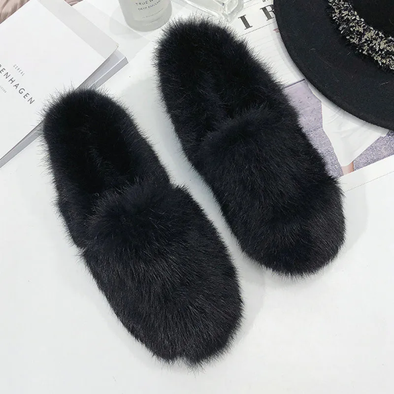 B3/Размеры 35 40 Женские однотонные туфли на плоской подошве из искусственного меха