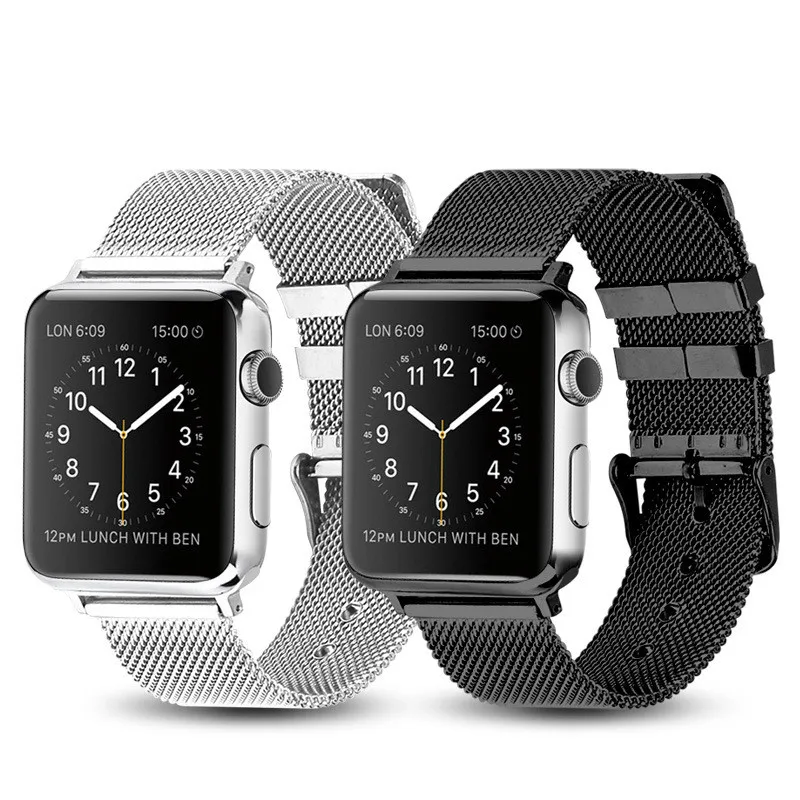 Плетеный сетчатый ремешок из нержавеющей стали для часов iWatch Series 1 2 3 4 5 Миланская