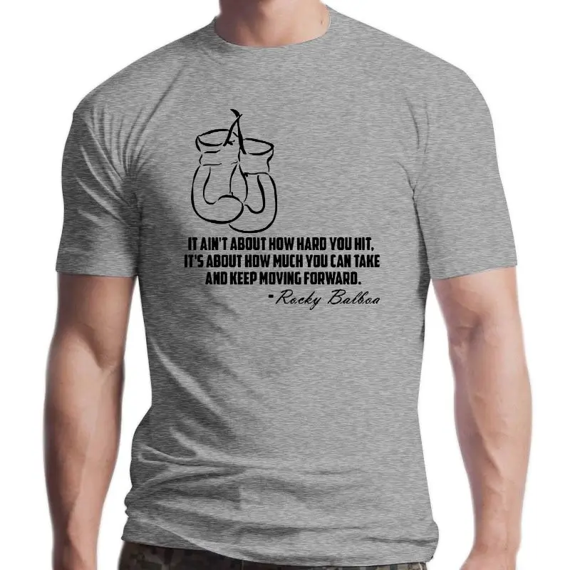 

New Rocky Balboa Boxing Gloves Quote Keep Moving Forward Color T-Shirt(1)