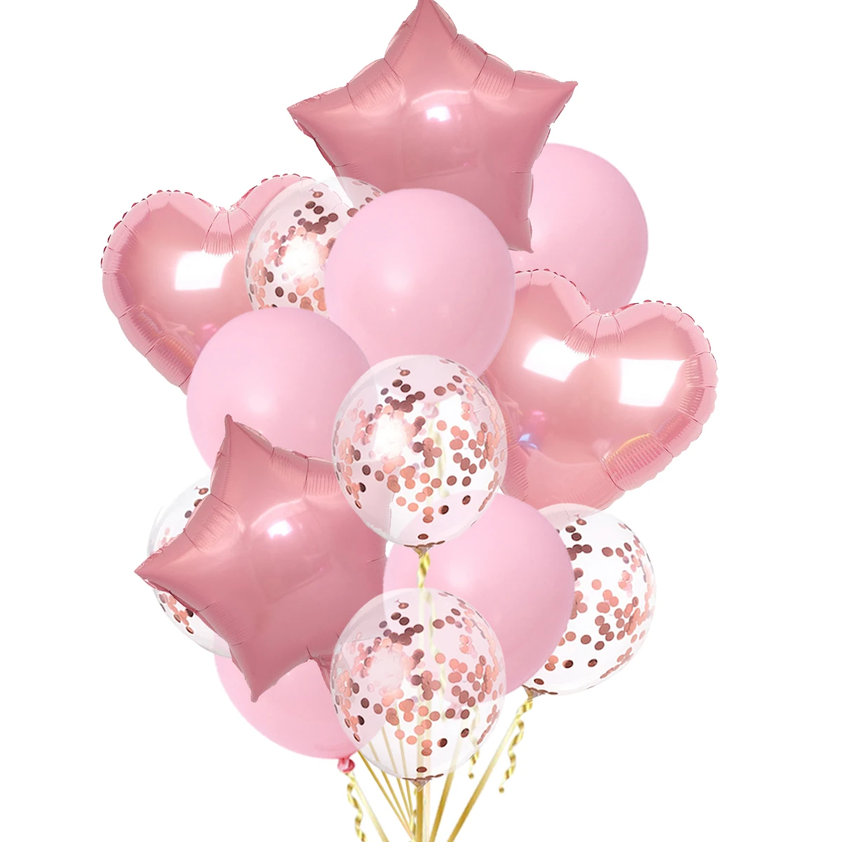 

Золотые и серебряные латексные шары в форме сердца