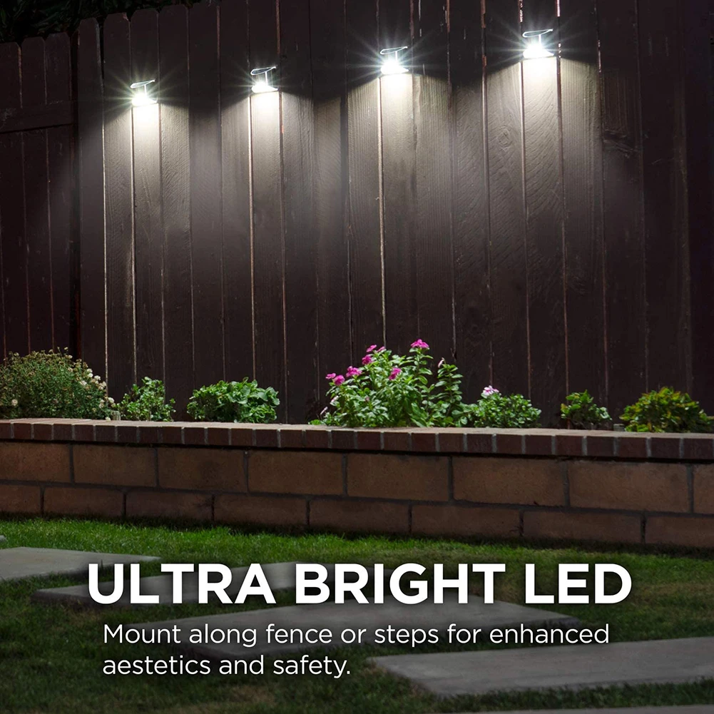 

Solar Lights Solar Step Lights Outdoor Waterproof LED Solar Stair Fence Lamp Decoration for Patio Pathway Stairs Garden Yard