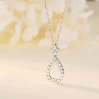 100 real diamond woman pendant necklace trendy style diamond accented 18k gold jewelry