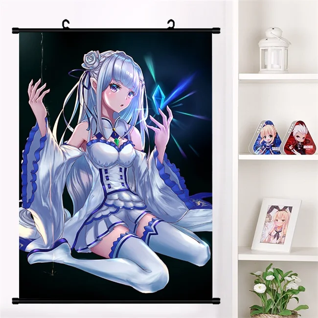 F Аниме Re: zero kara hajimeru isekai seikatsu Beatrice Emilia настенный плакат коллекция домашнего декора - Цвет: F