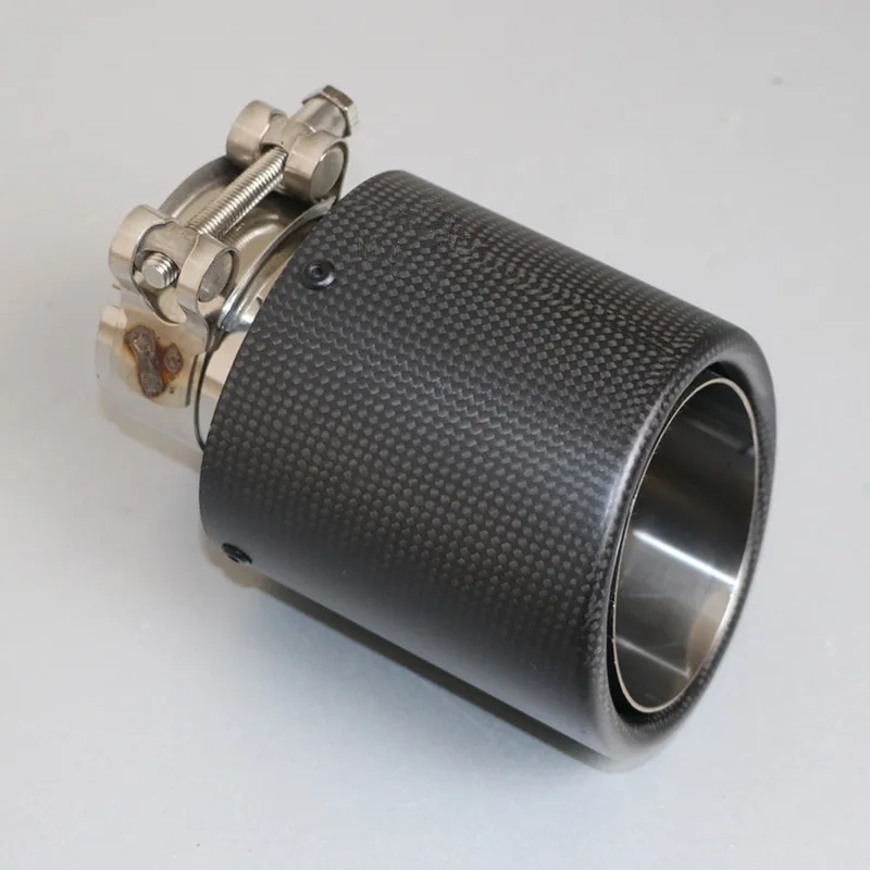 1pcs Car Accessories Top Quality 304 Stainless Steel Muffler Exhaust Tip Matt Carbon System Pipe For Akrapovic BMW - купить по