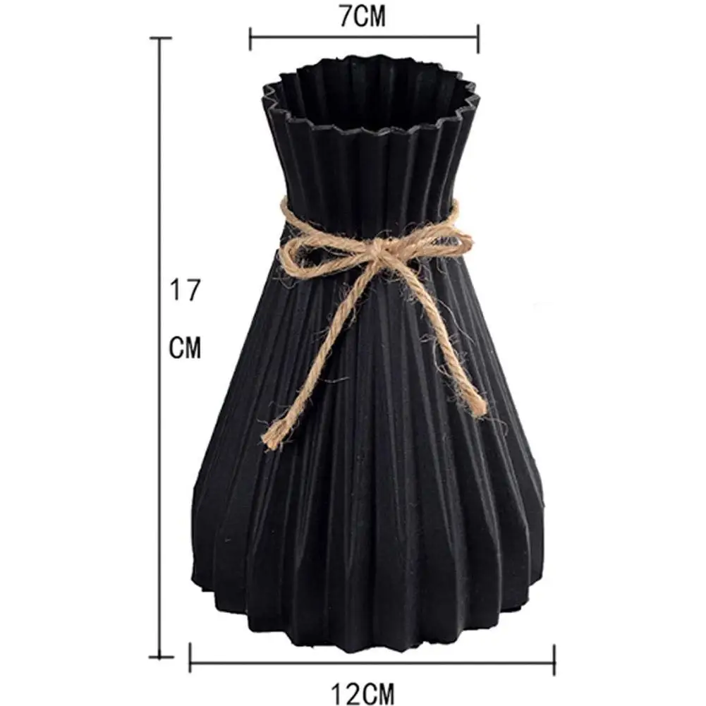 

Vase Decoration Household Plastic Vase White Rattan New Waist Vase Crafts Vase Decoration Home Flower Girl Basket For Wedding