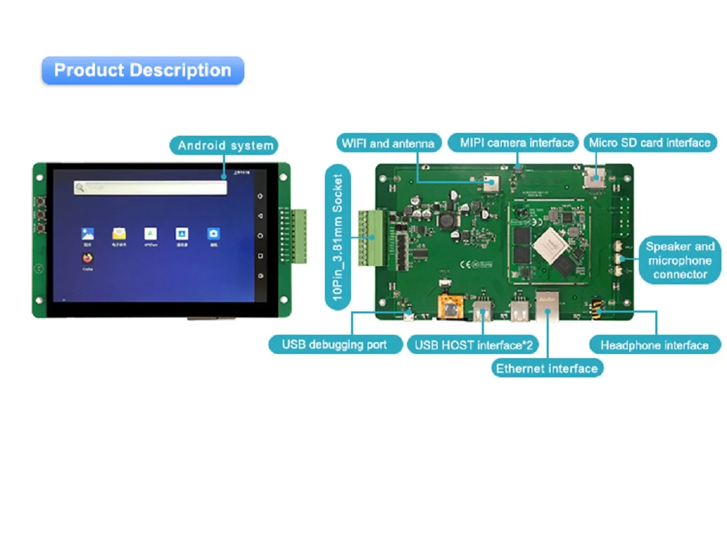 DWIN LCD TFT Android дисплей 7 дюймов 1280*800 HMI IPS промышленный емкостный сенсорный экран