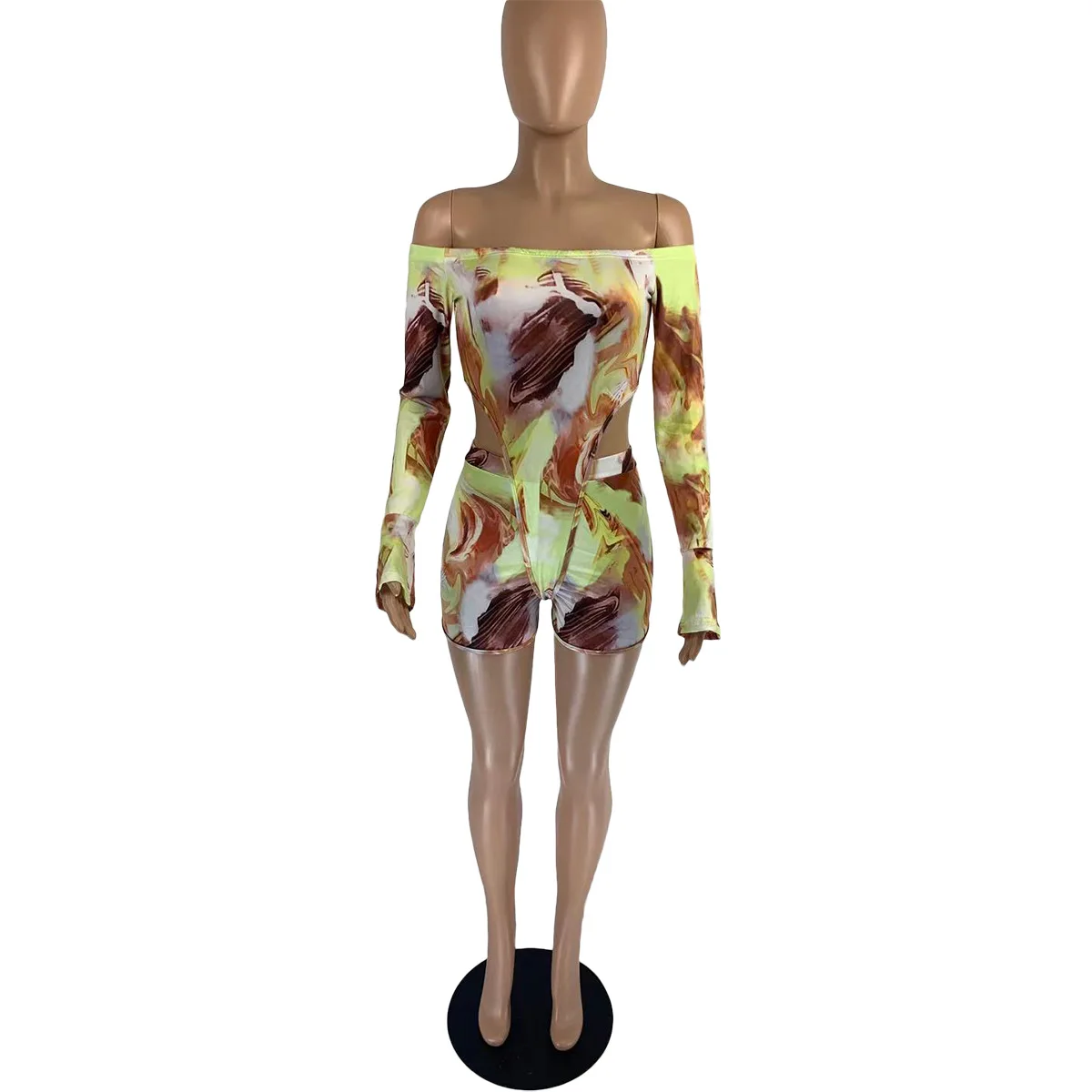 

Women Tracksuits Printed Backless Shorts Sets Loungewear Cotton Blends Pullover Two Piece Set Outfits