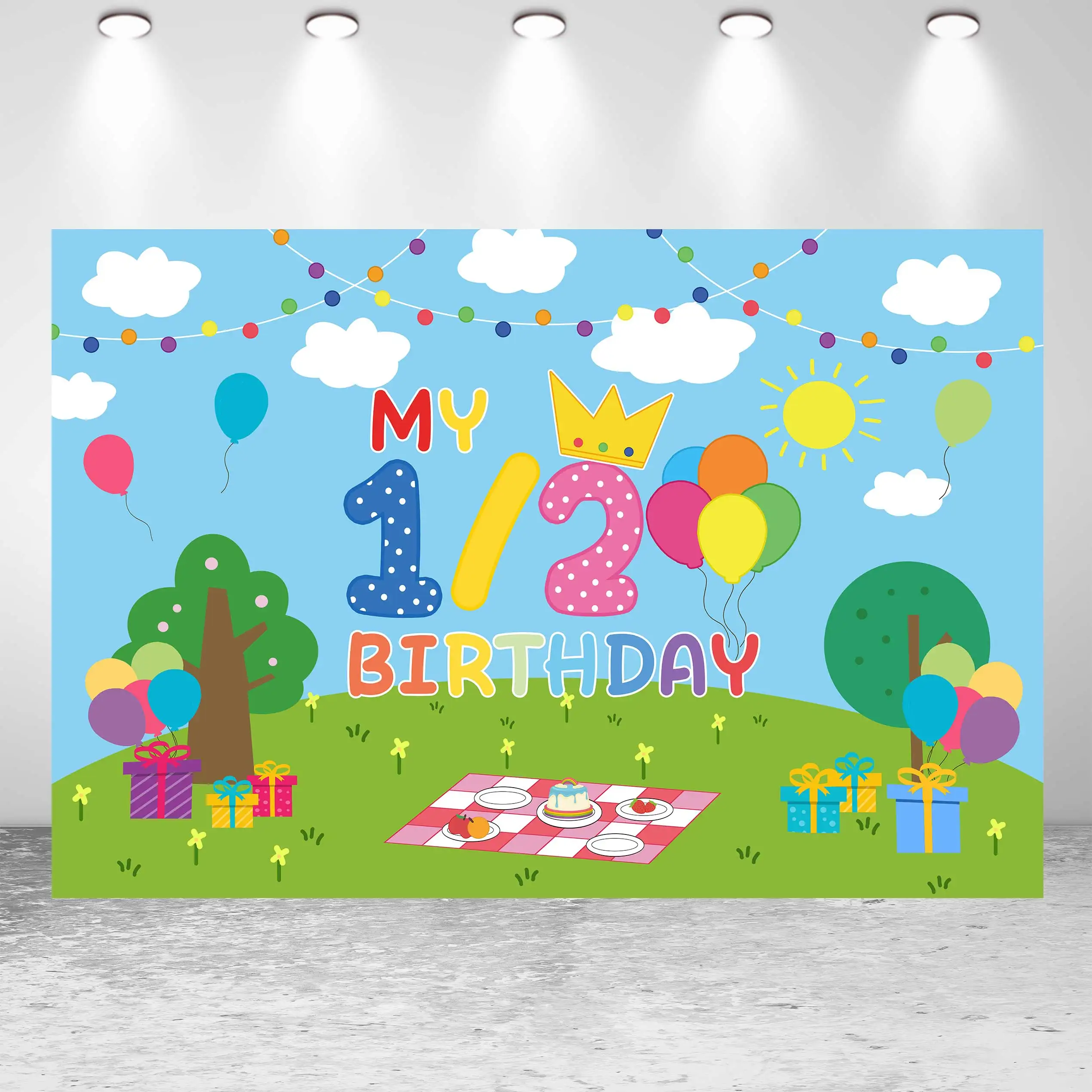 

Фон для вечерние съемки с изображением дома свиньи в честь Дня Рождения