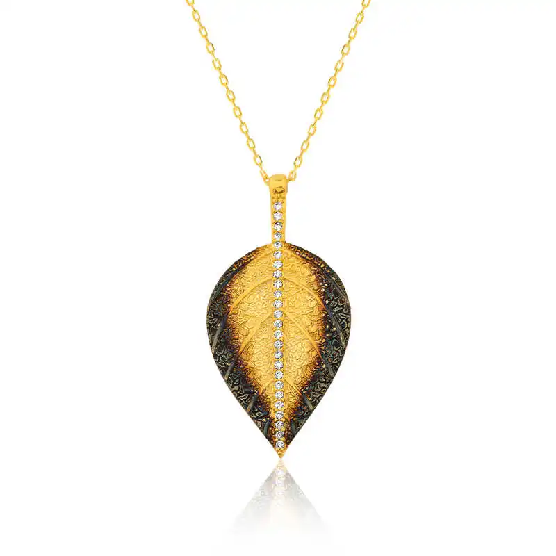 

Real Silver 925 Jewelry Silver Leaf Lady 'S Necklace