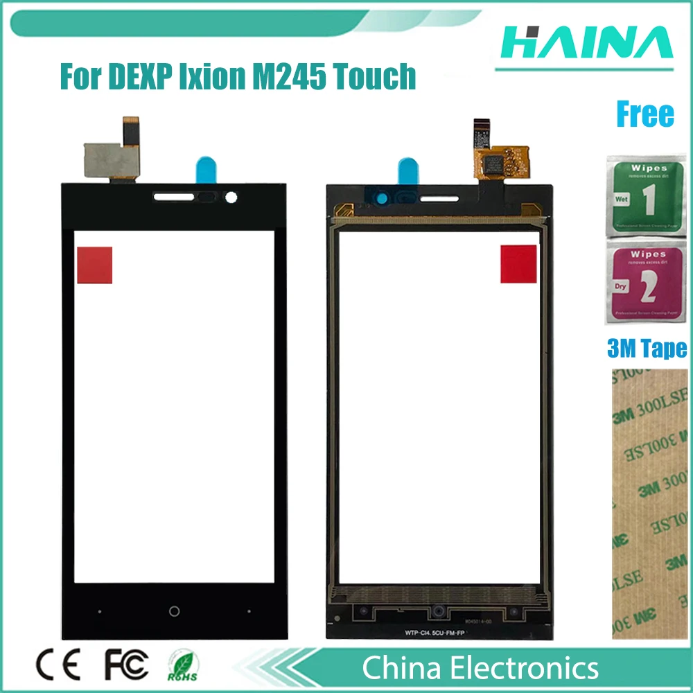 

4.0 inch Phone Front Glass Panel Capacitive Touch Screen For DEXP ML245 M245 Touch Sensor Touchscreen With 3M tape