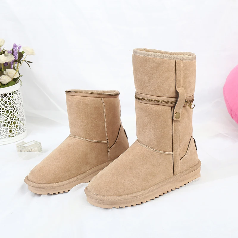 APHIXTA/высокие зимние сапоги женская зимняя обувь на молнии с двусторонней