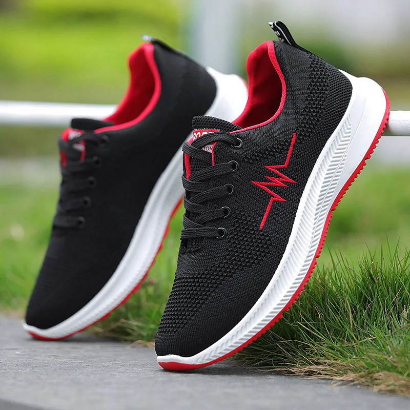 

Вязаные сетчатые дышащие мужские кроссовки, универсальные прогулочные туфли, роскошная брендовая Высококачественная дышащая удобная спор...