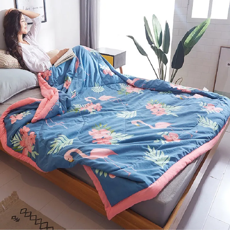 Летнее хлопковое покрывало с принтом для кровати стеганое взрослых домашний