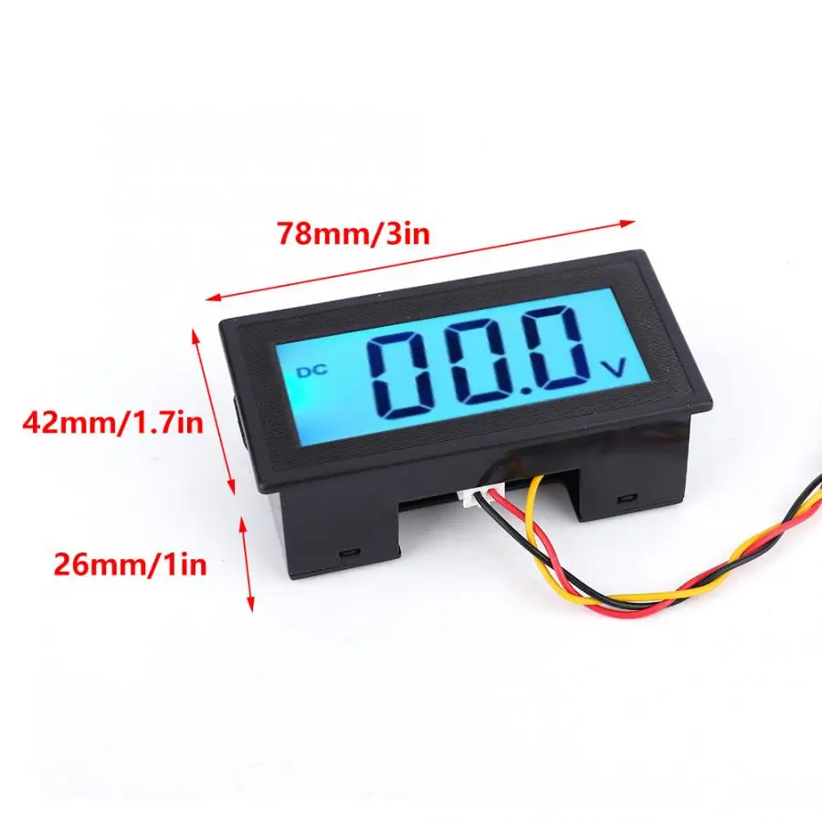 YB5135D LCD Digital Display Three Wire Voltage Meter Monitor Voltmeter Fully Seal DC0-2/20/100/200/300/500V | Инструменты