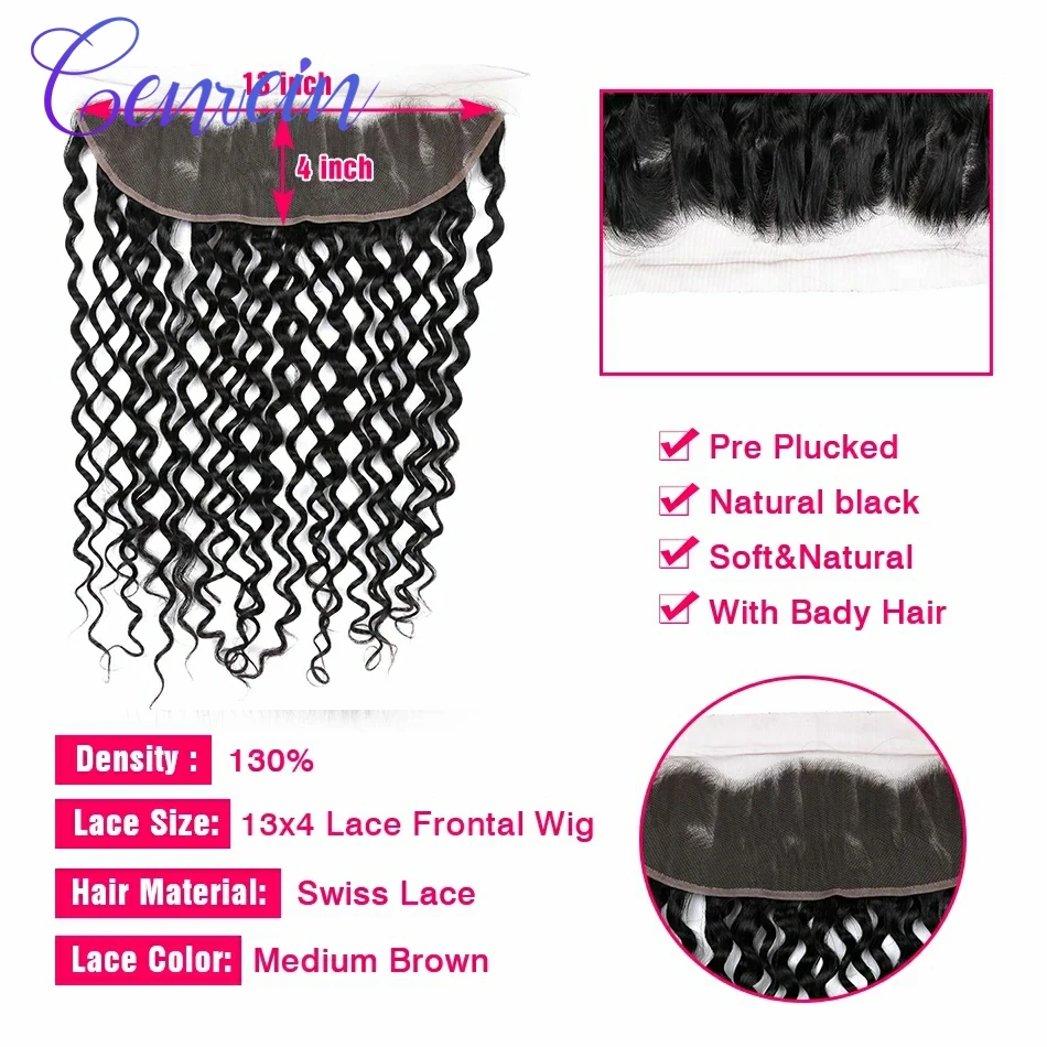 Волшебные волнистые волосы Wonder Beauty пучки с фронтальным натуральным цветом