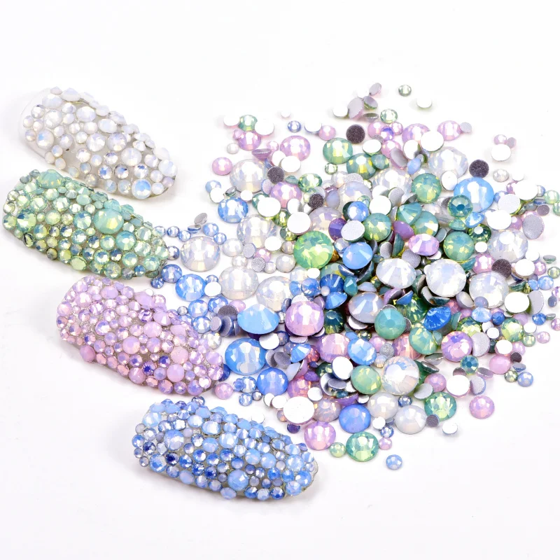 Фонарики с опалом стразы без горячей фиксации плоской задней стороной