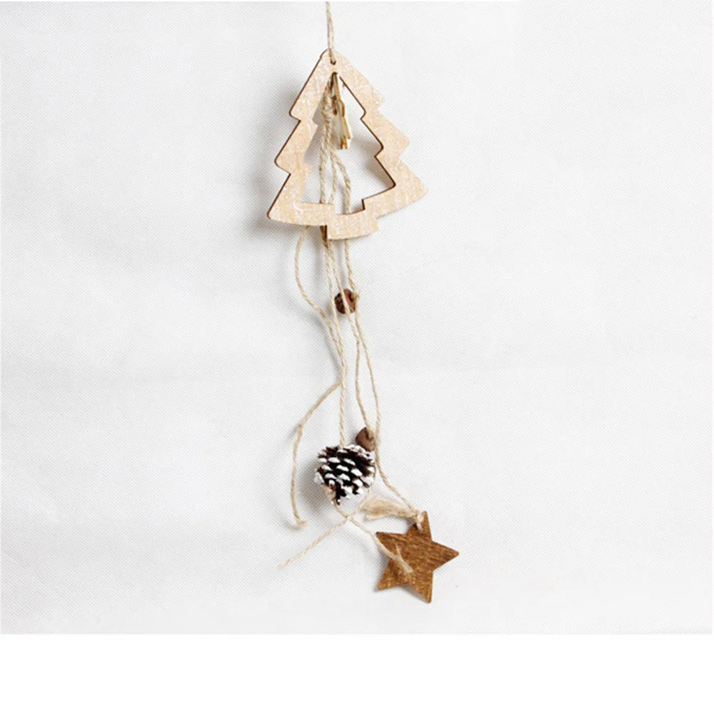 Деревянные Подвески в виде рождественского оленя украшения для рождественской