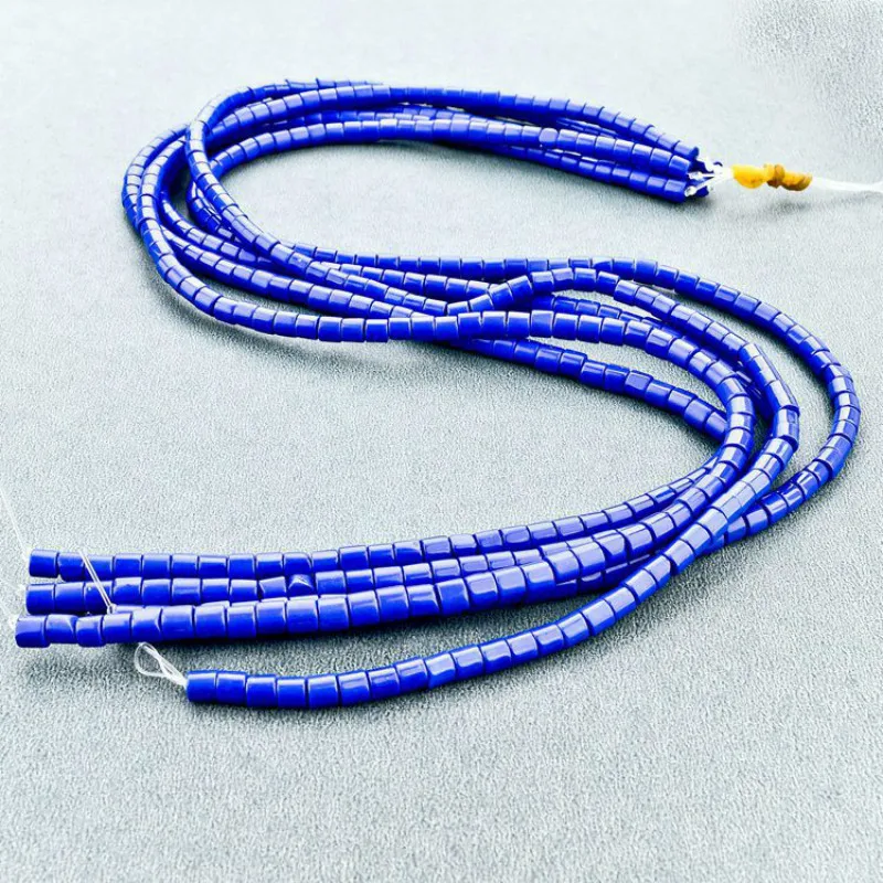 Натуральный камень лазурит цилиндрические бусины россыпью 4x4 мм полудрагоценные