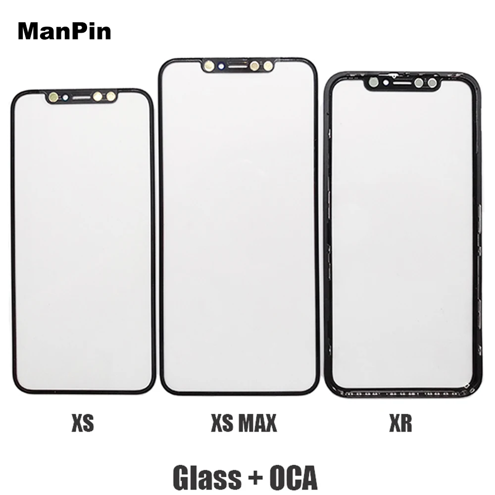Стекло с OCA для iPhone XS MAX X XR сенсорный ЖК экран передняя панель рамка сменные детали