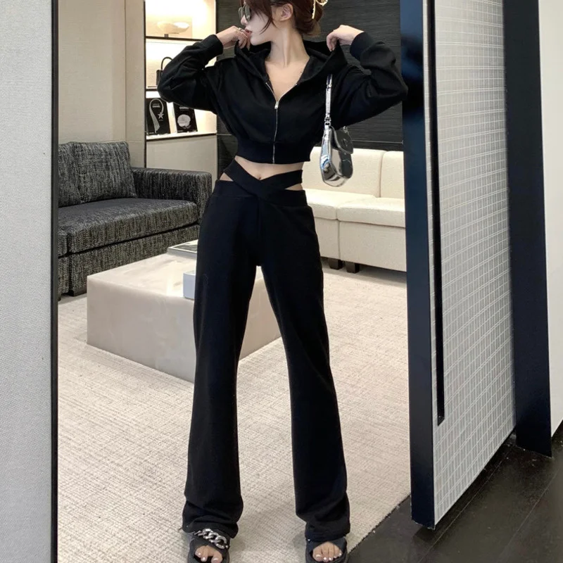 Женский Повседневный костюм из двух предметов пикантный пиджак топ + брюки с