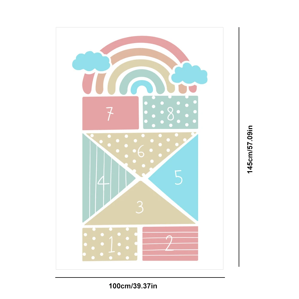 

Baby Hopscotch Game Carpets Kids Activity Play Gym Mats Cartoon Digital Rainbow Child Adventure Rugs Develop intelligence Carpet