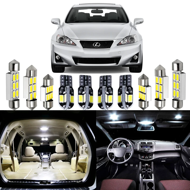 Подходит для 2006 2012 Lexus IS250 или IS350 IS F белых светодиодных ламп посылка карты