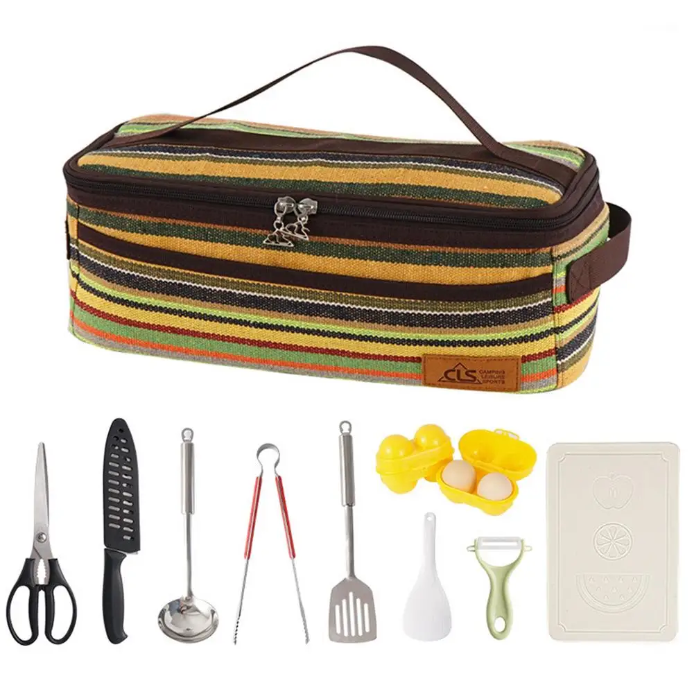 

11PCS Camping Kitchenware Set Travel Kitchen Tools Outdoor Camping Mini Cookware Set