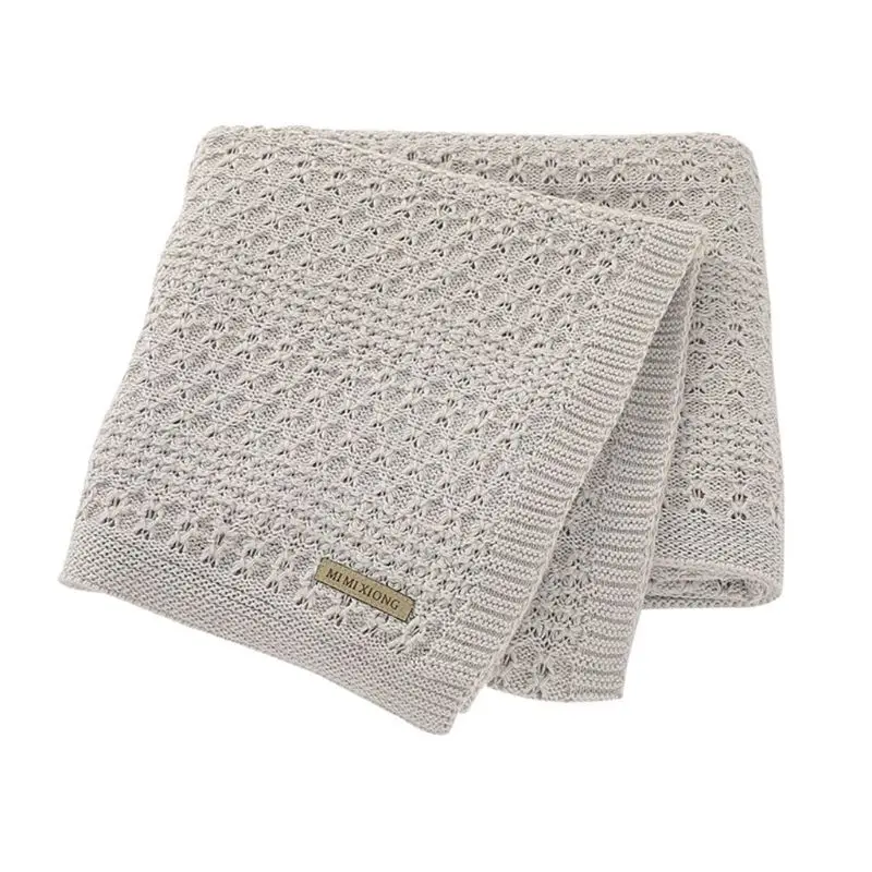 

100x 80cm Baby Blanket Knitted Newborn Warm Swaddle Wrap Sleepsack Bath Towel 23GD