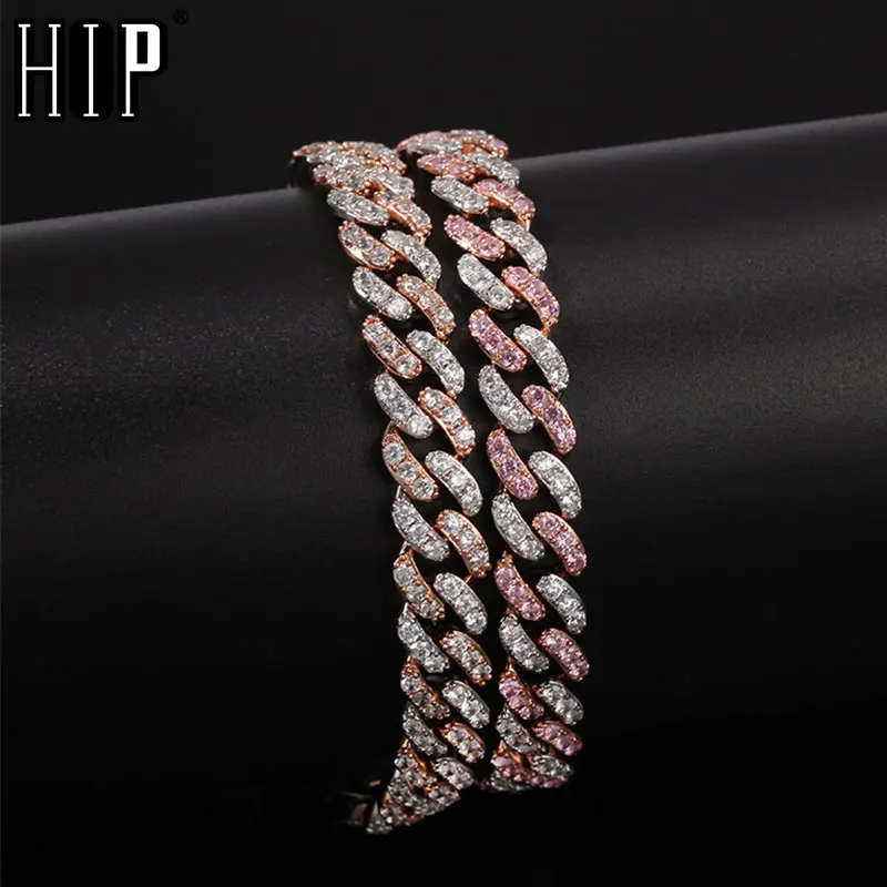 Хип хоп 8 мм Bling Iced Out Циркон полный горный хрусталь браслет геометрический AAA CZ камень кубинские цепи браслеты для мужчин ювелирные изделия