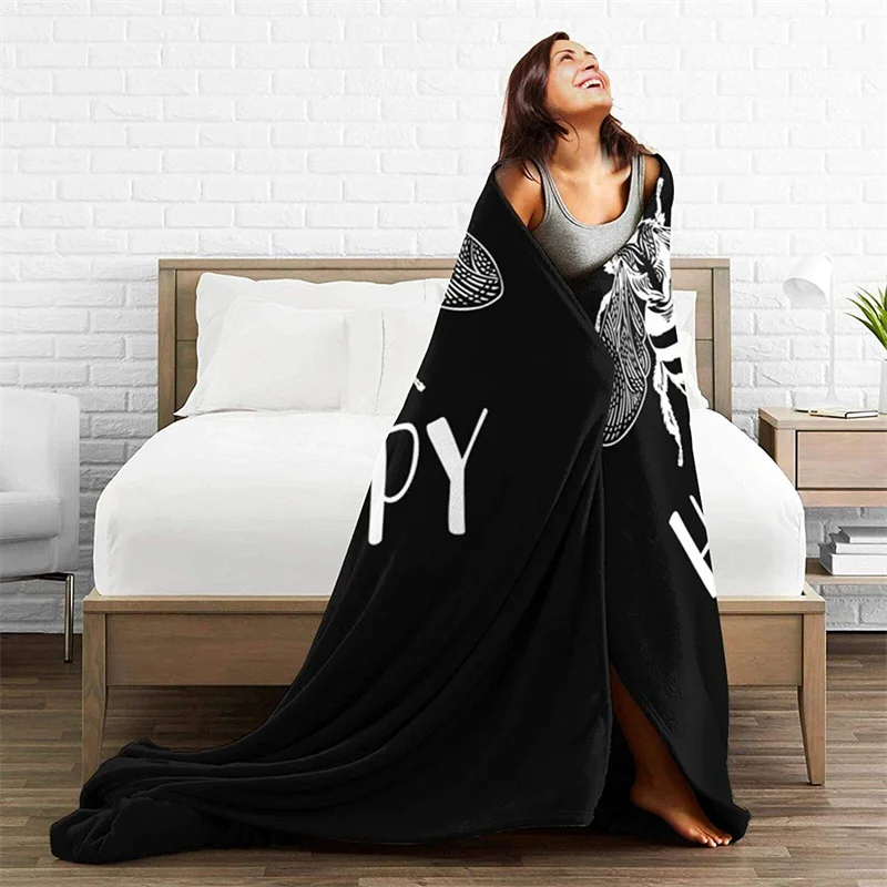 

Bee Happy Navajo Cubre Camara Green Throw Blanket 3D Print On Demand Sherpa Super Comfortable For Sofa Thin Quilt