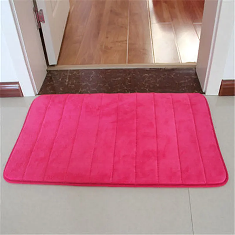 Rose Red 1piece 3 шт./компл. Memory Foam коврик для ванной коврик, современный напольный анти-на плюшевой подкладке, Ванная комната ковры коврики, ковер, Ванная комната, туалет коврик, коврик alfombras - Цвет: Rose Red 1piece