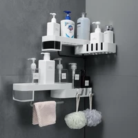 bathroom multifunctional corner shower rack kitchen rotating shelves nail free storage rack kitchen accessories