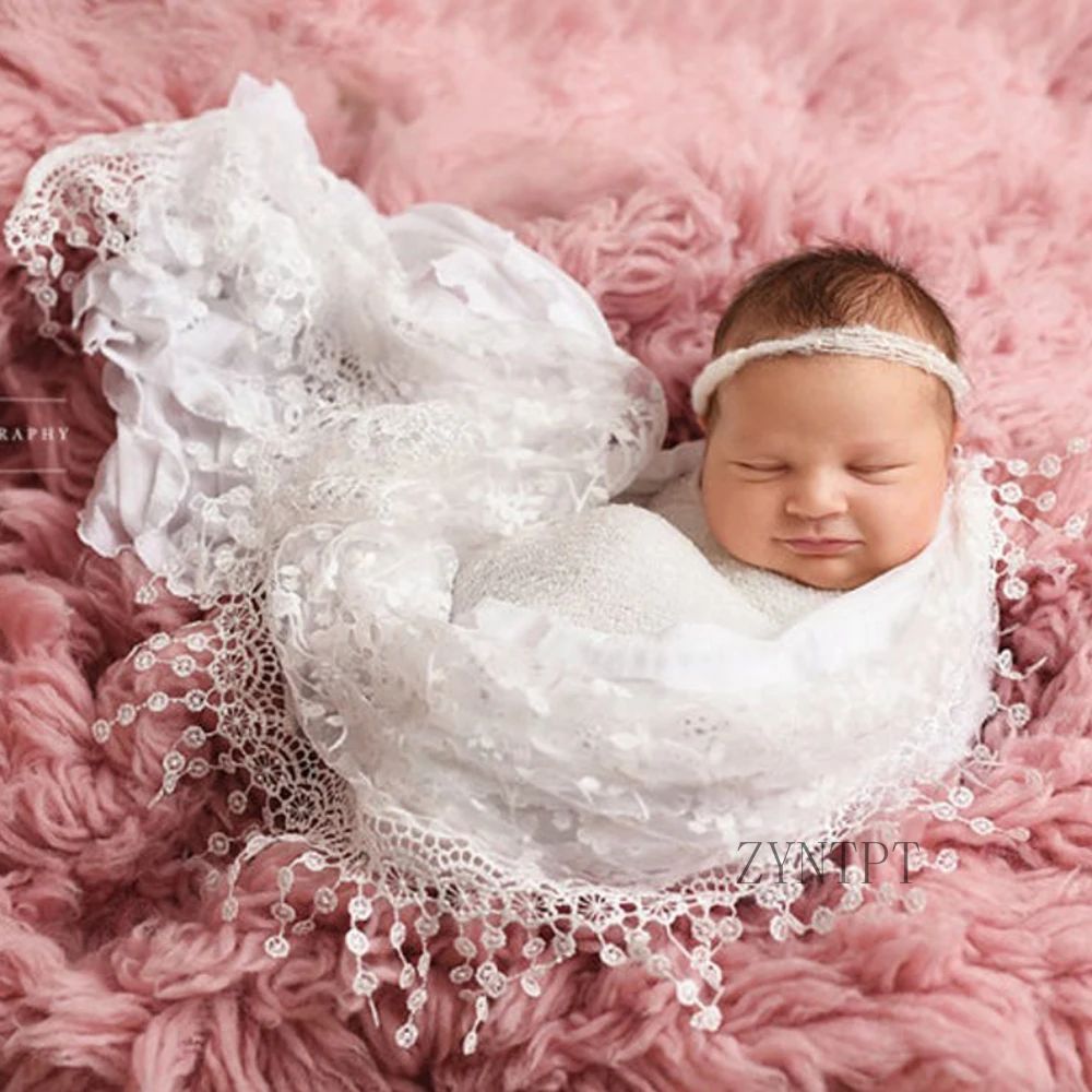 Tassels Lace Wrap For Newborn Photography Props Baby Girl Photo Shoot Accessories Flokati Fotografia Photoshoot Studio | Детская одежда