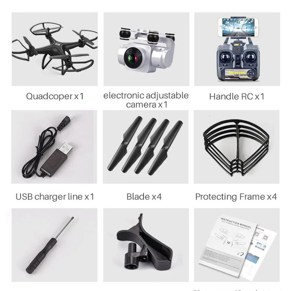 Водонепроницаемый Радиоуправляемый Дрон с вращающейся 90 ° широкоугольной HD
